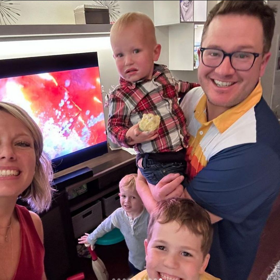Dylan Dreyer's son's unhappy reaction in family photo sparks comments from fellow parents