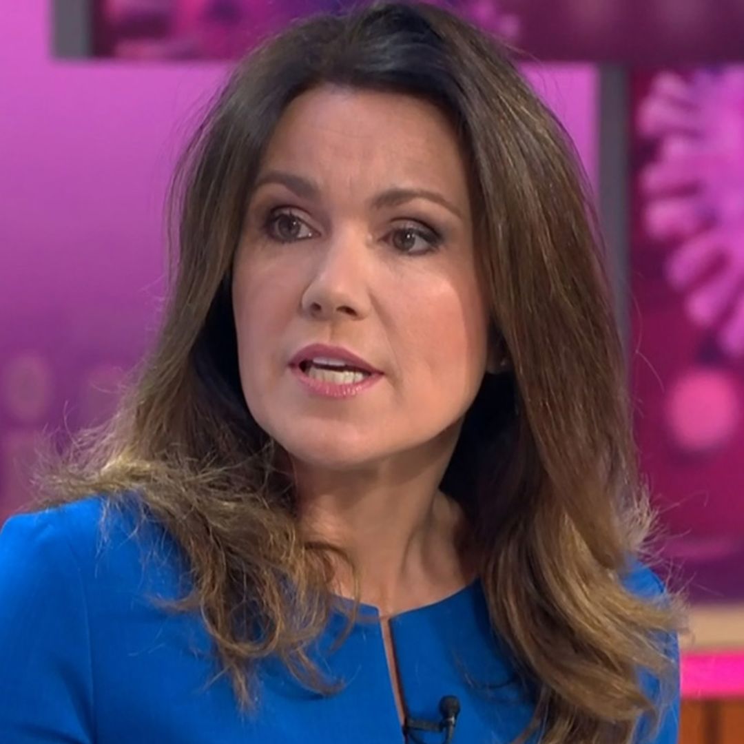 Susanna Reid returns to GMB in a fitted blue dress following two-week self-isolation