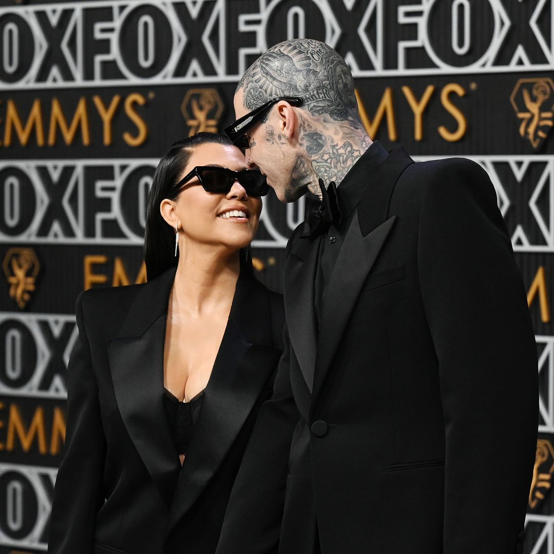 Kourtney Kardashian and Travis Barker steal the show on Emmy red carpet as star makes first appearance since birth of baby
