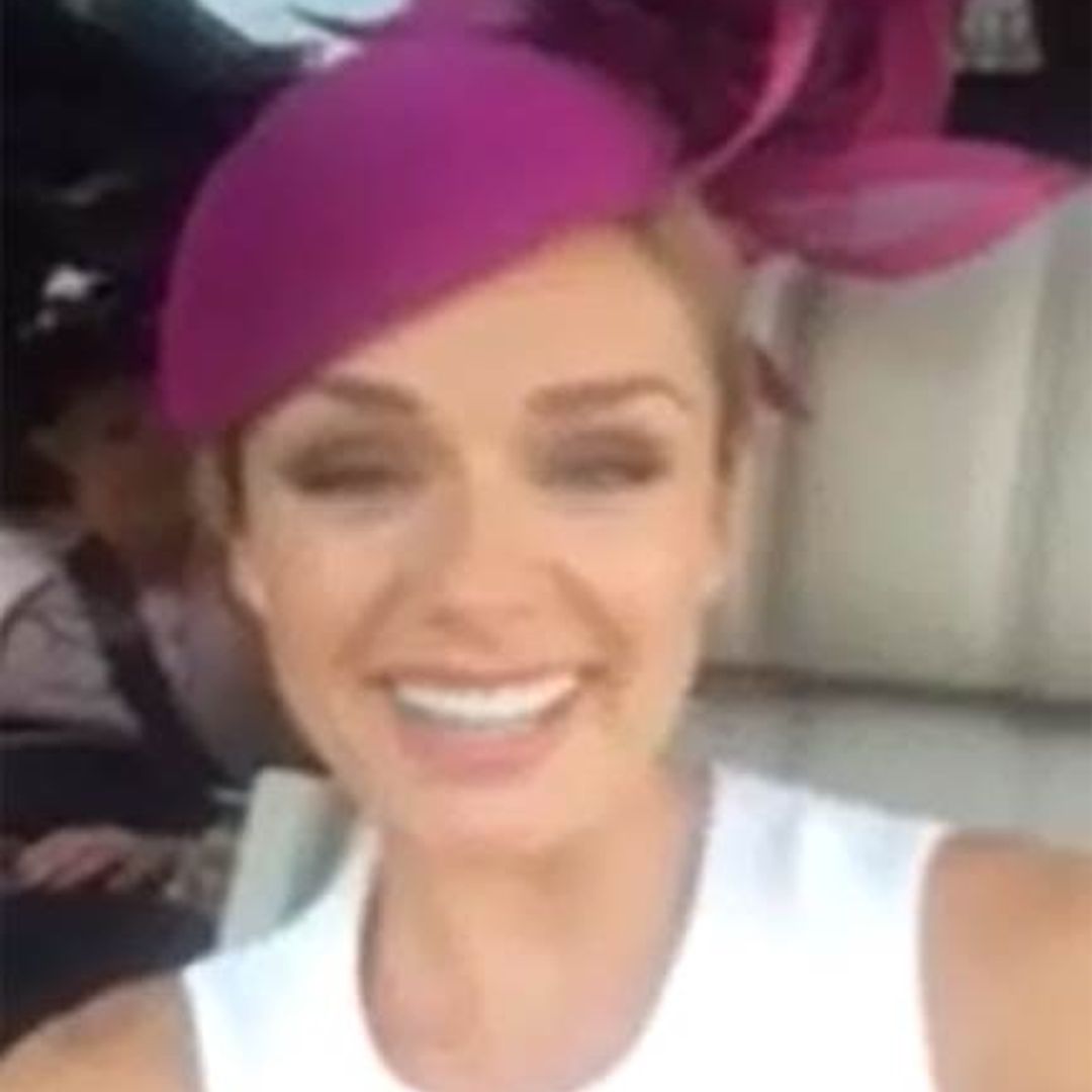 Katherine Jenkins reveals she is 'nervous' in video posted on her way to Buckingham Palace to collect OBE