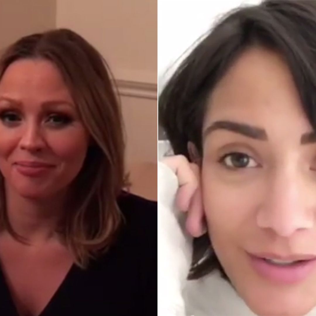 Giovanna Fletcher gets help from Kimberley Walsh and Frankie Bridge for moving new mum video