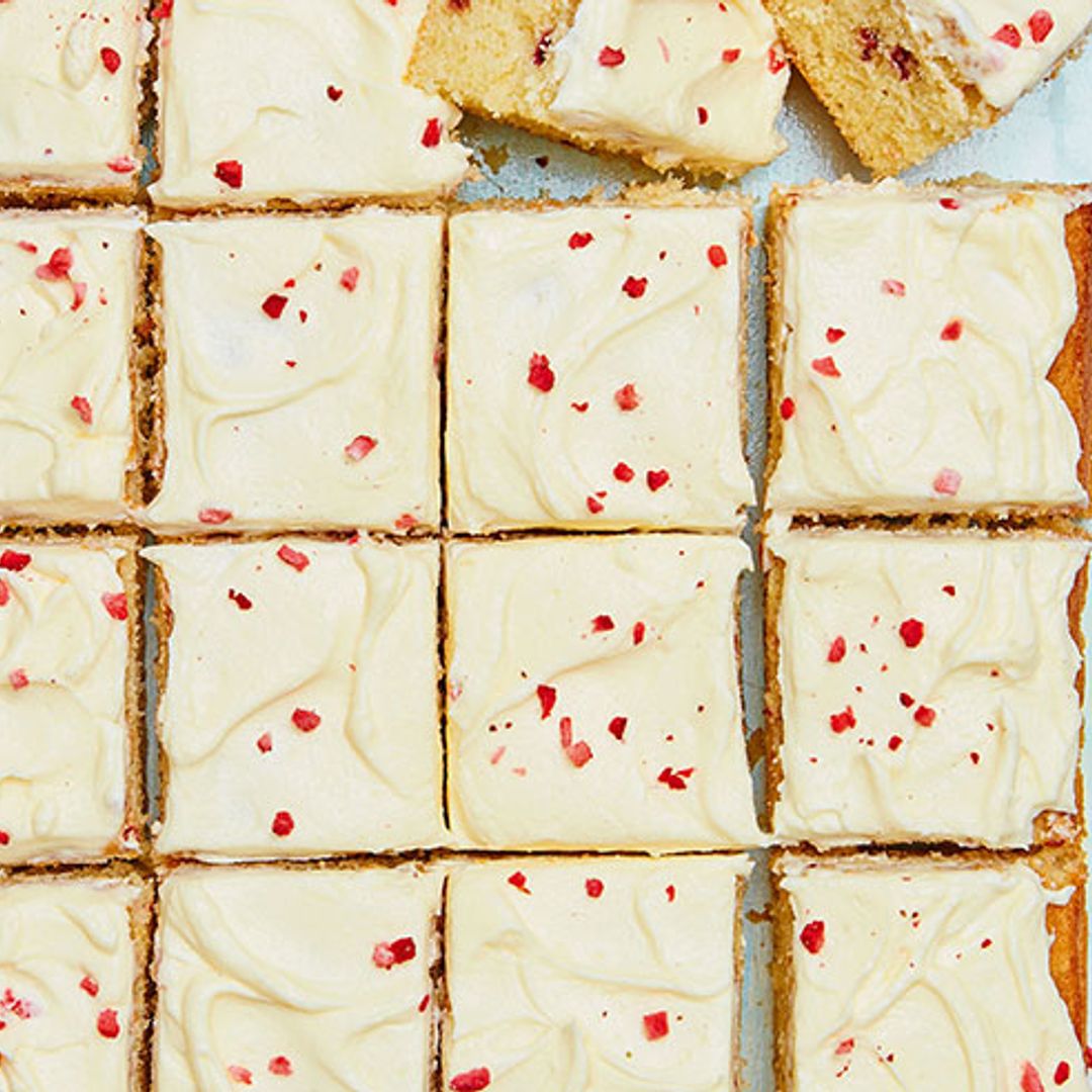 You've got to try Mary Berry’s white chocolate and raspberry traybake recipe this weekend