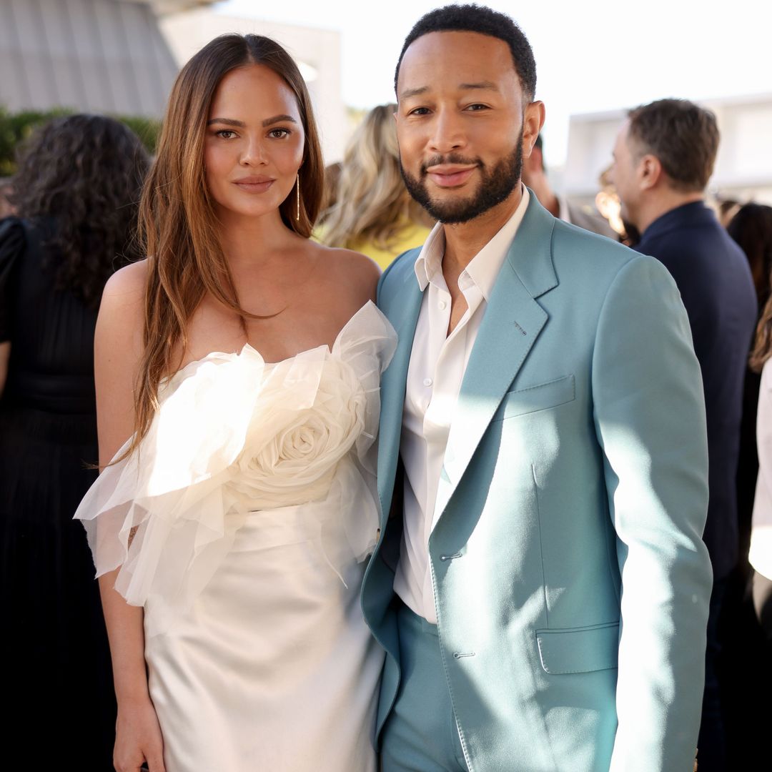 Chrissy Teigen and John Legend step out with all four children at Mother’s Day tea party