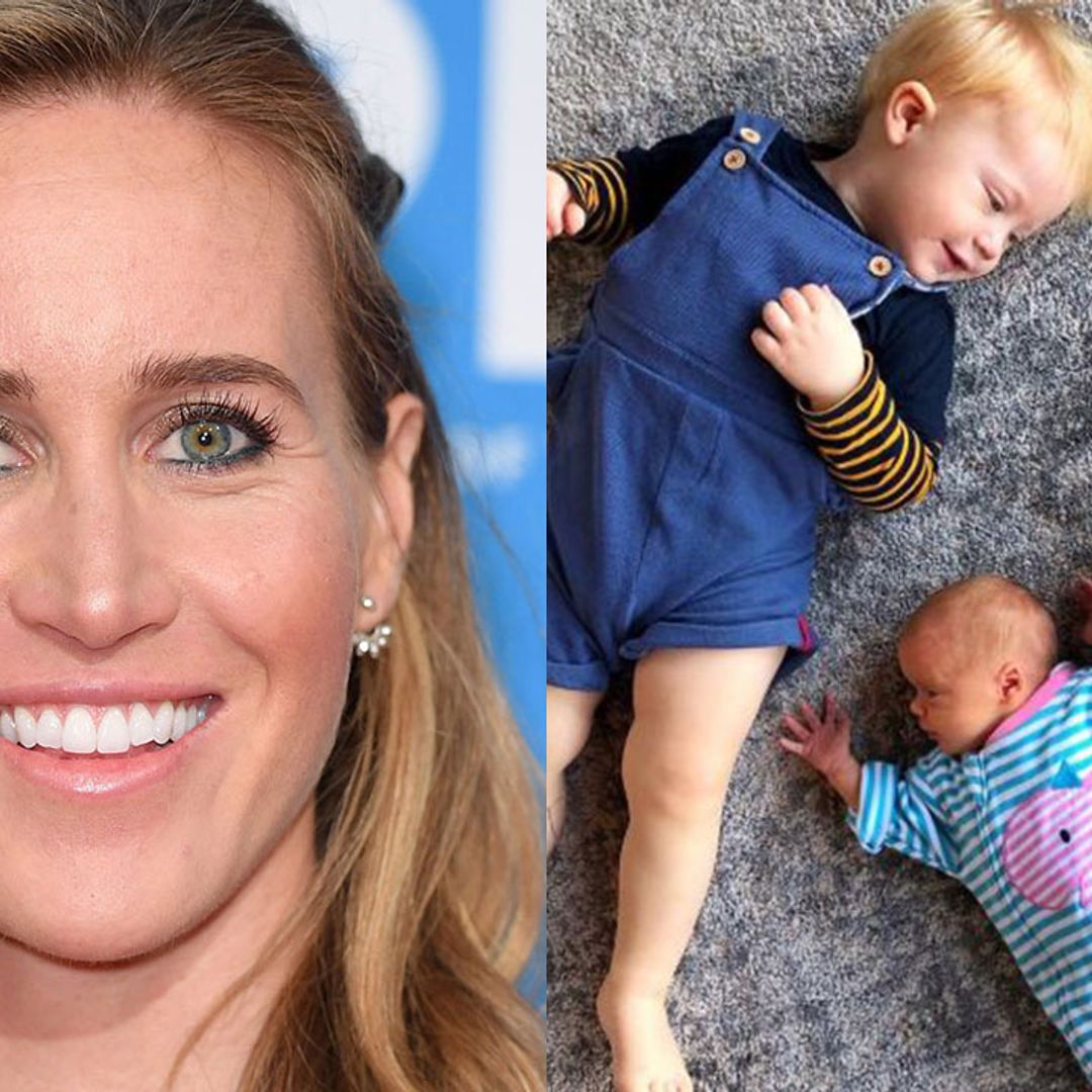 Helen Glover shares adorable photos of son Logan with his two-week-old twin siblings