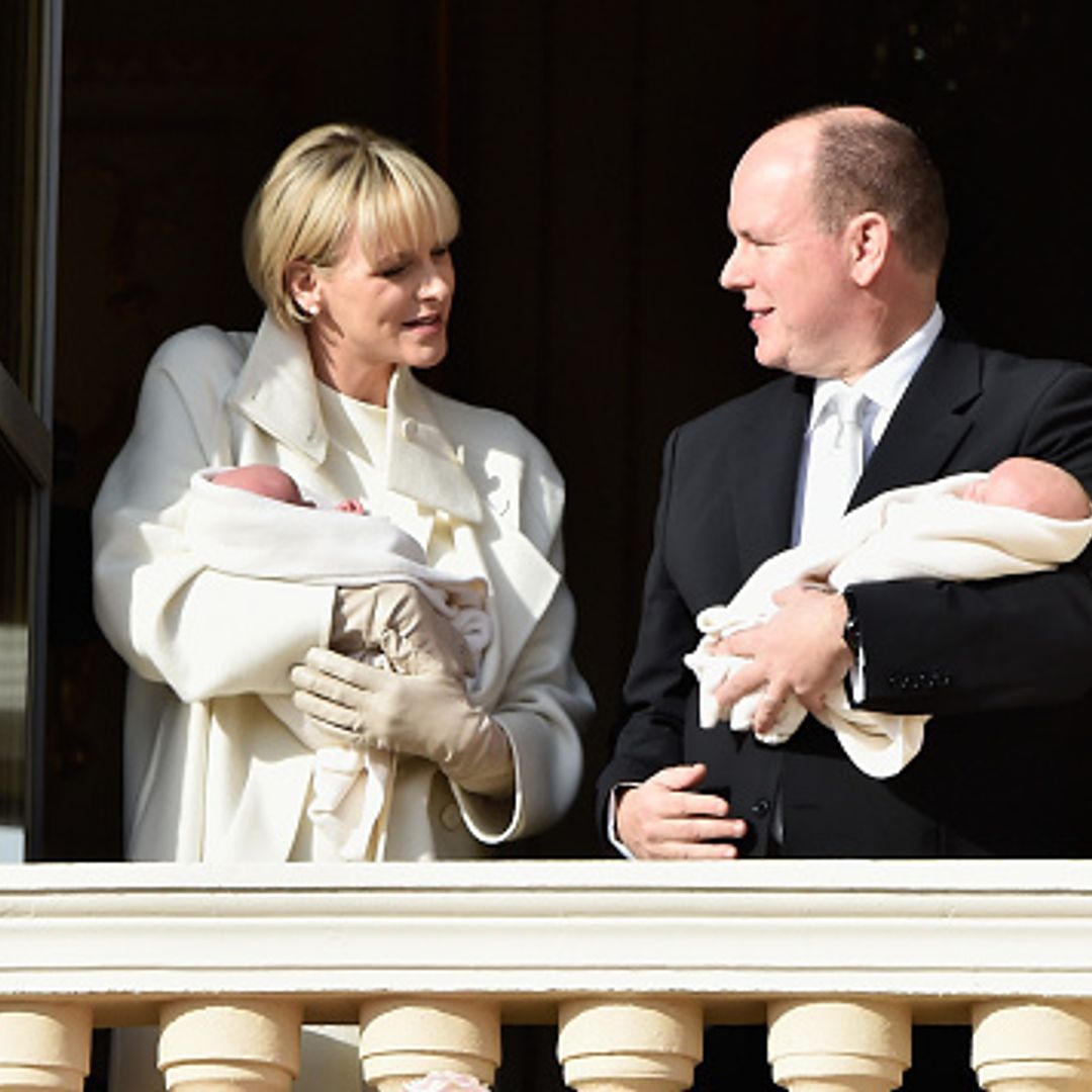 Prince Albert and Princess Charlene present twins to the people of Monaco