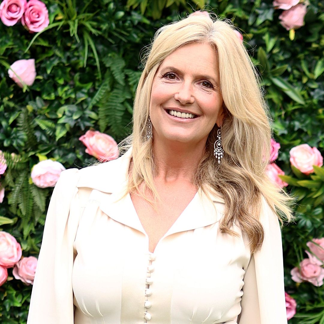 Penny Lancaster is a vision in flattering V-neck dress at chic tennis event