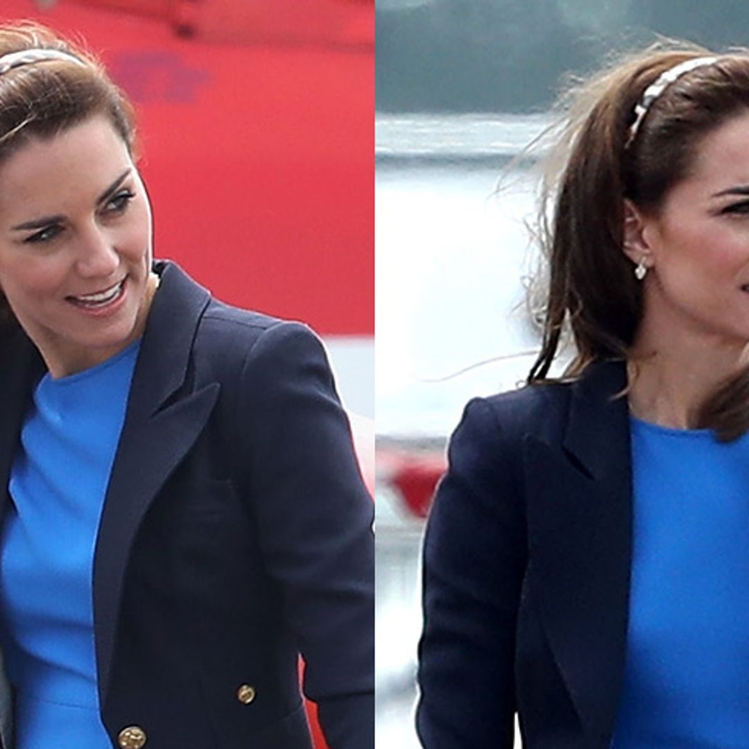 Kate beats the windy weather with stylish headband