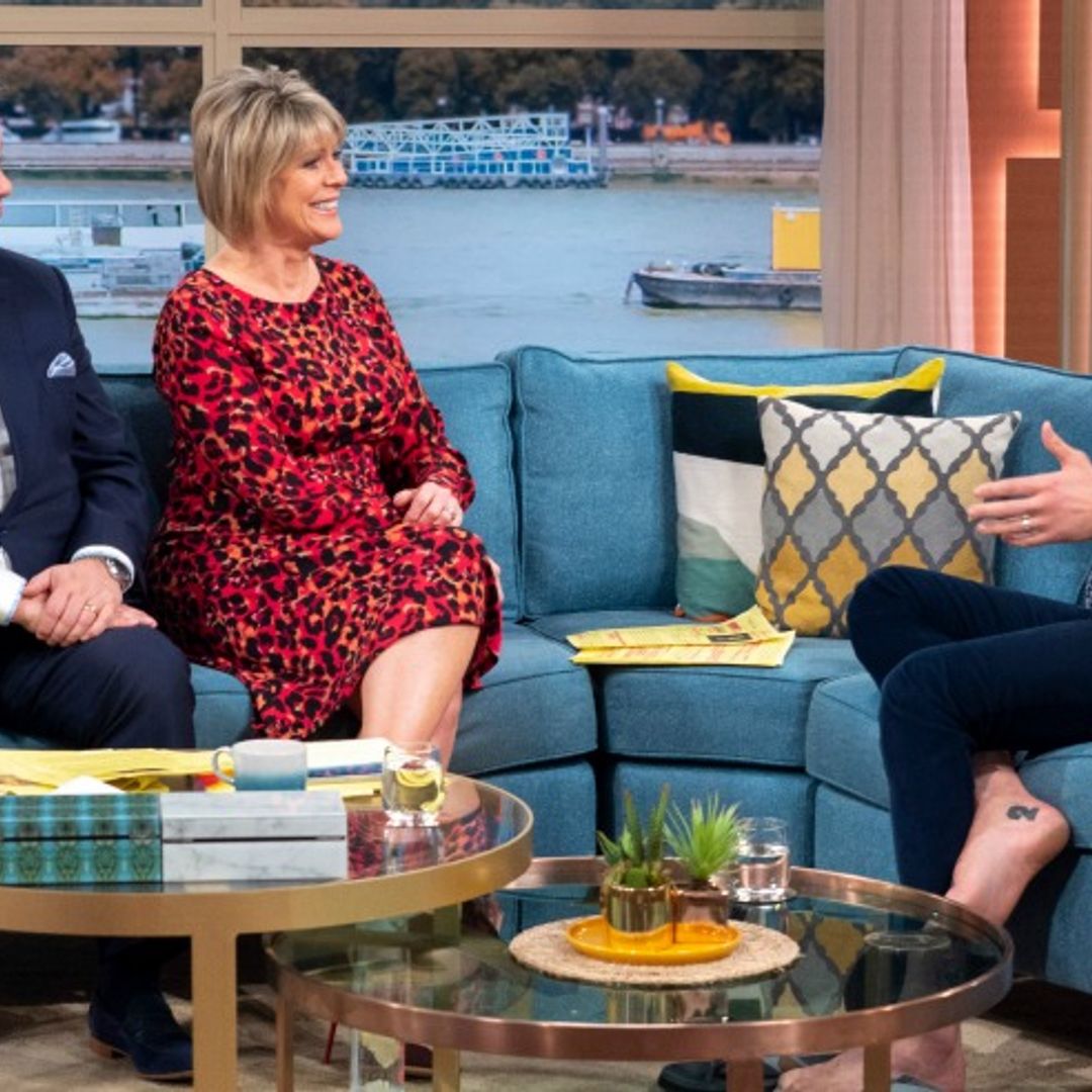 This Morning's Ruth Langsford wears red leopard print as she covers for Holly Willoughby
