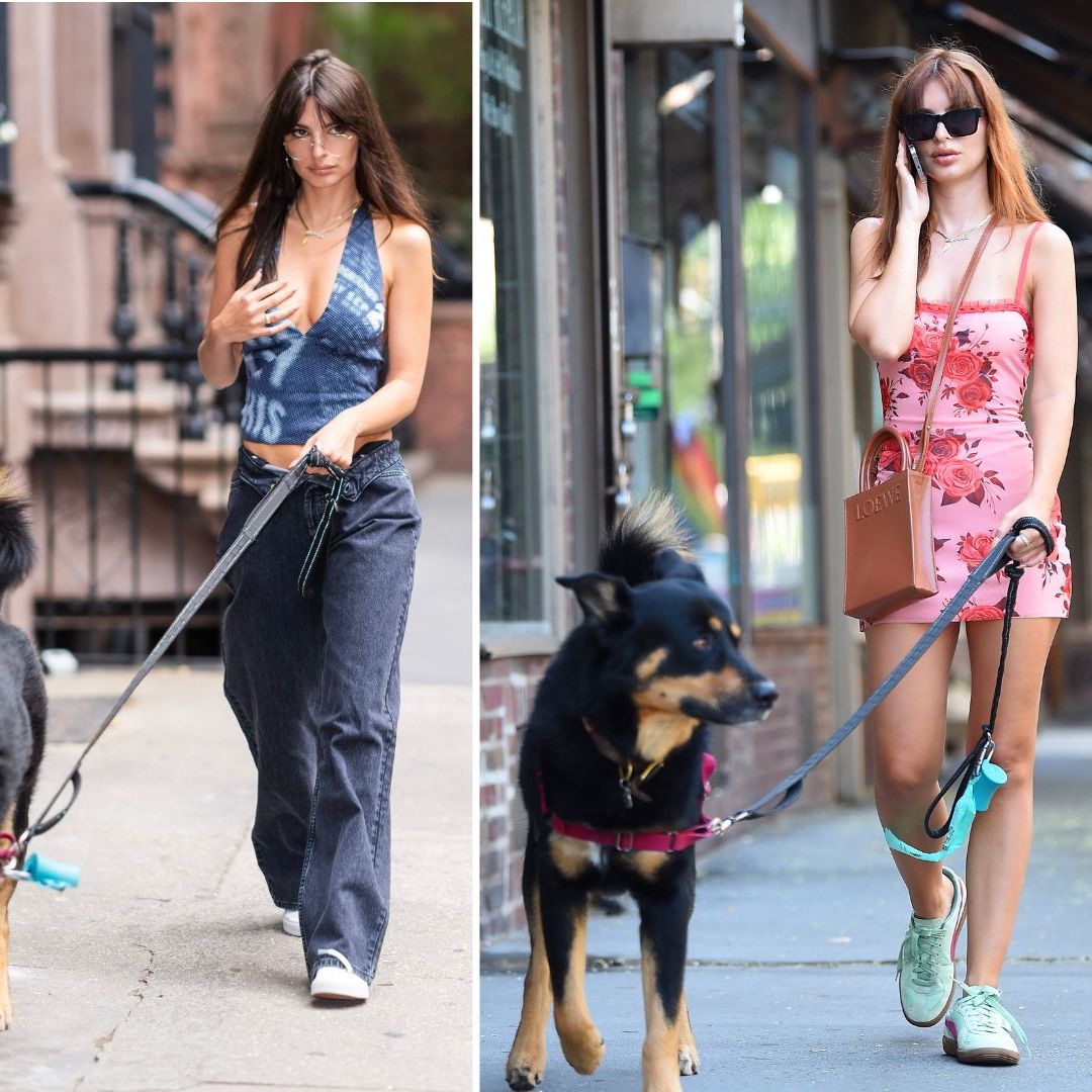 We need to talk about Emily Ratajkowski's dog walking outfits