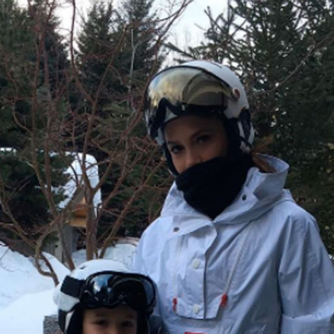 Victoria Beckham and daughter Harper’s matching ski suits are the cutest!