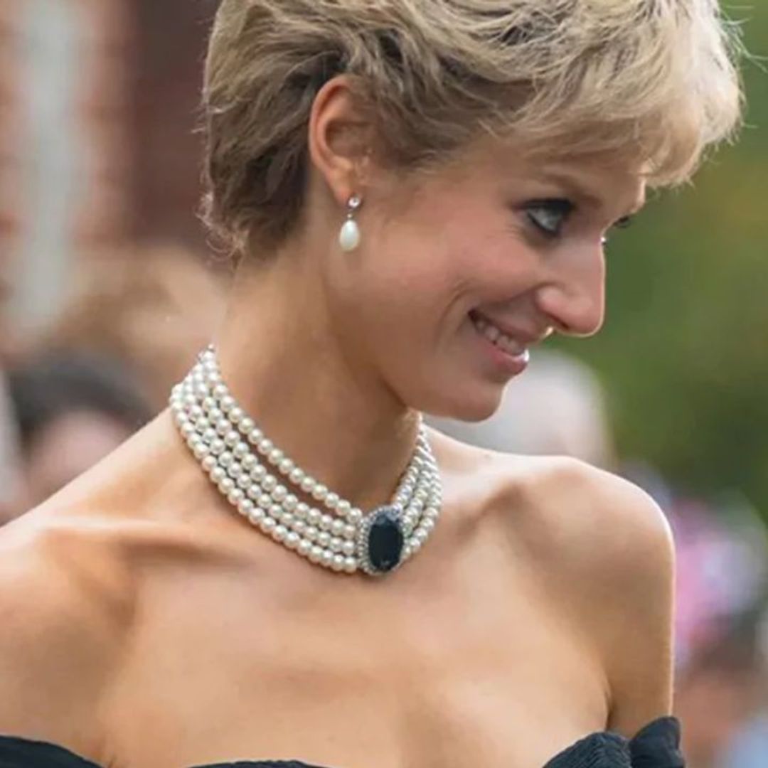 Princess Diana's iconic 'revenge dress' choker worn by Elizabeth Debicki in The Crown has a fascinating story behind it