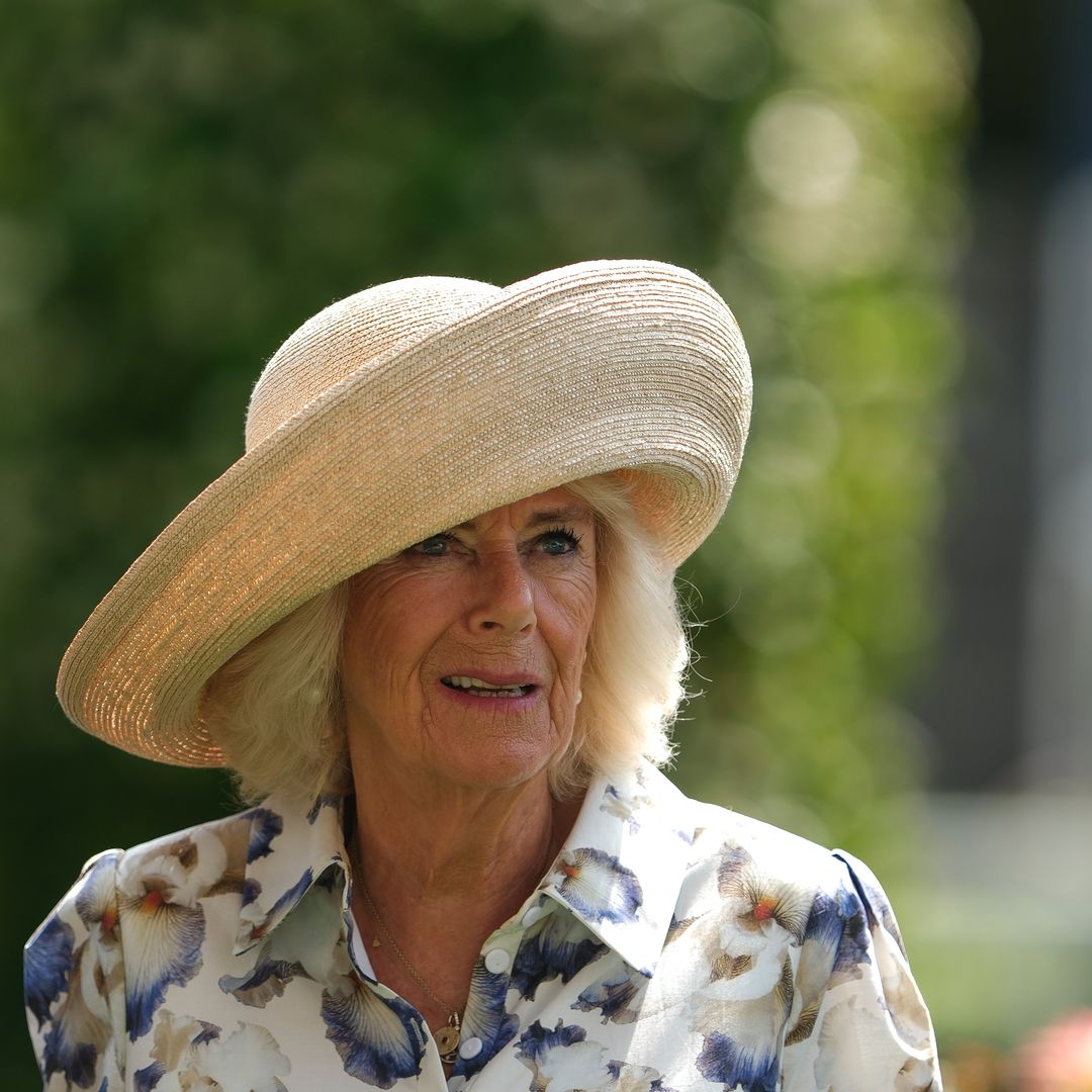 Queen Camilla is all smiles as she reunites with ex-husband Andrew Parker-Bowles at Royal Ascot