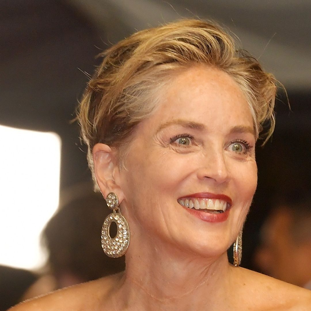 Sharon Stone stuns at Cannes yet again in leopard-print emerald gown