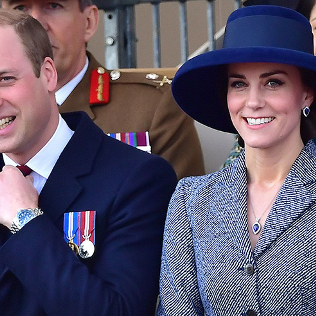 Prince William and Kate support the Queen at unveiling of war memorial