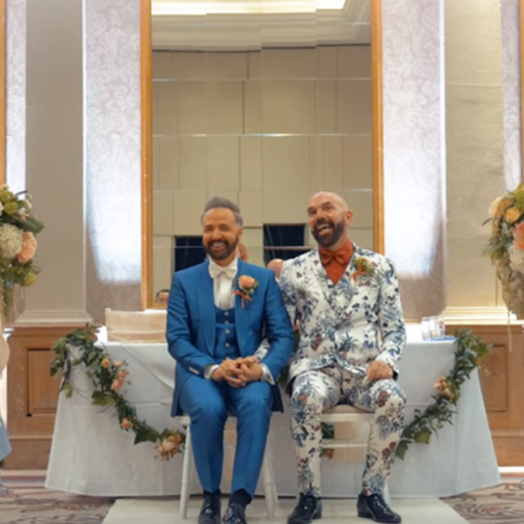 Gogglebox star Chris Steed and new husband Tony Butland exchange vows in wedding video