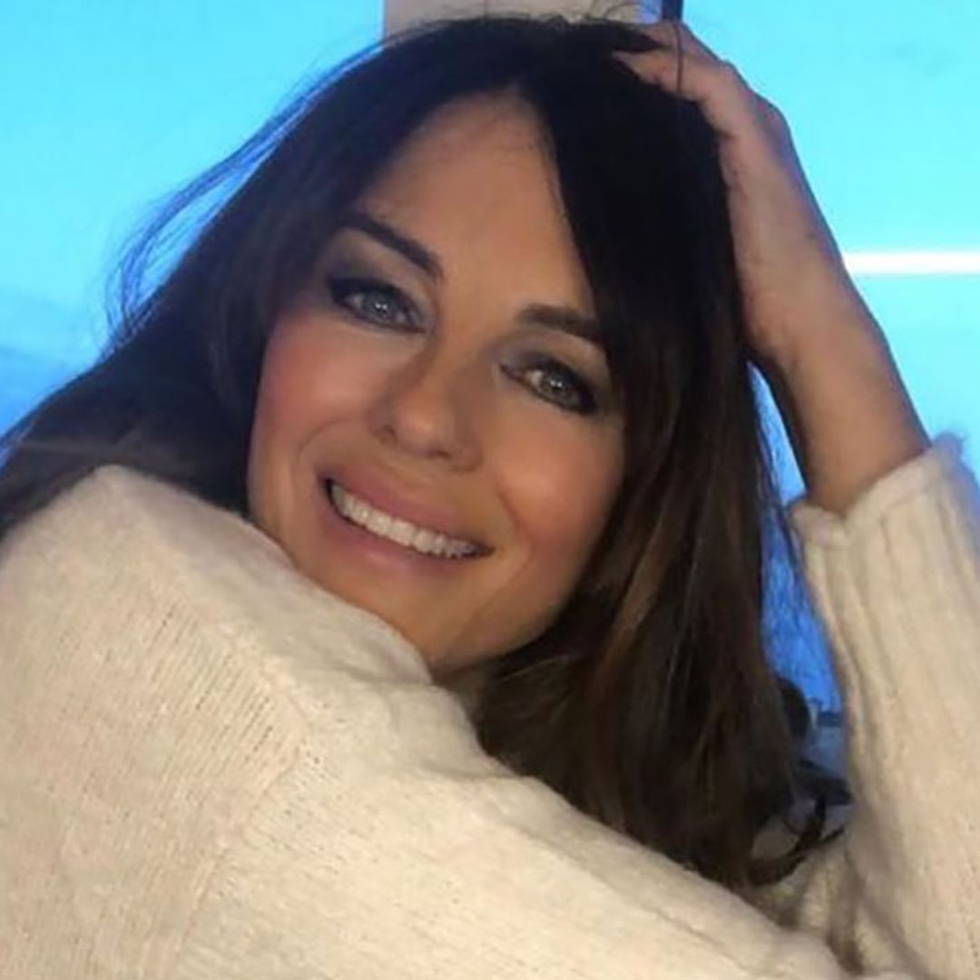 Elizabeth Hurley, 55, poses in just a jumper – and looks stunning