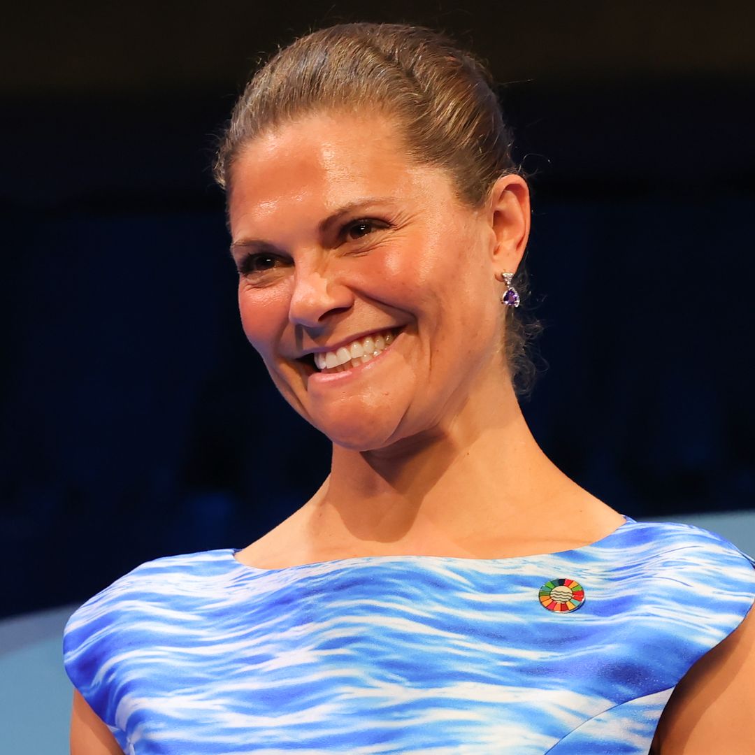 Crown Princess Victoria looks straight from the ocean in most figure-flattering gown