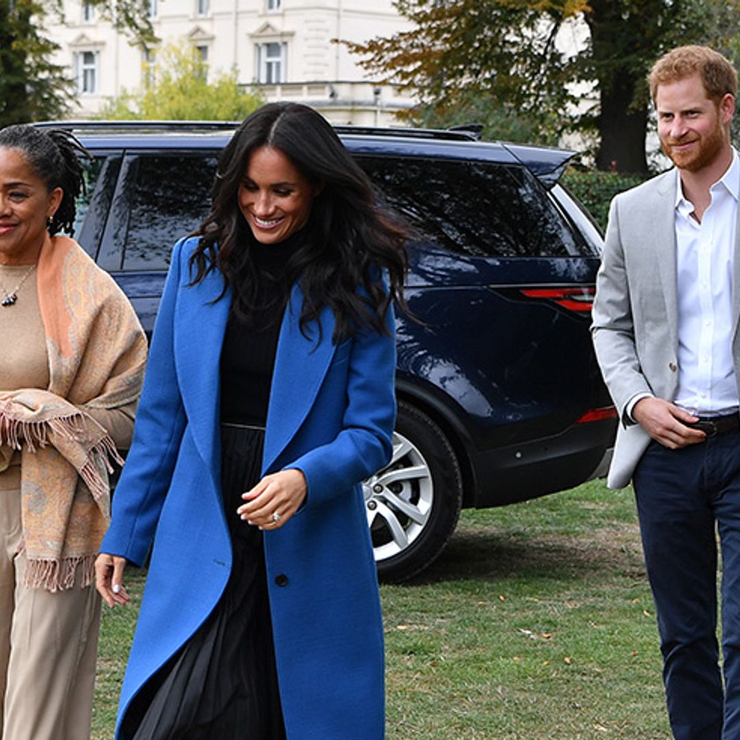 Is Doria Ragland visiting daughter Meghan Markle while Prince Harry is away?
