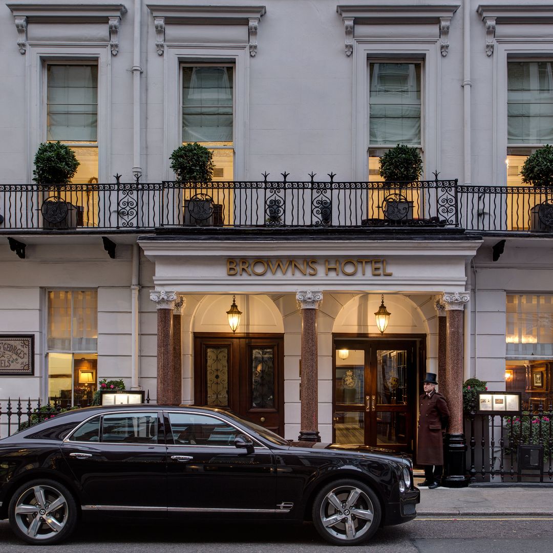 exterior brown's london hotel with car parked outside