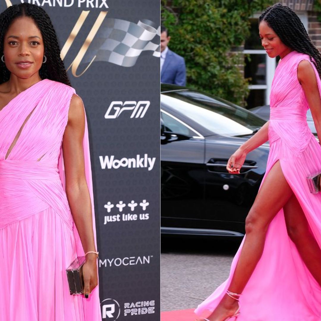 Naomie Harris stuns onlookers in hot pink at Grand Prix ball