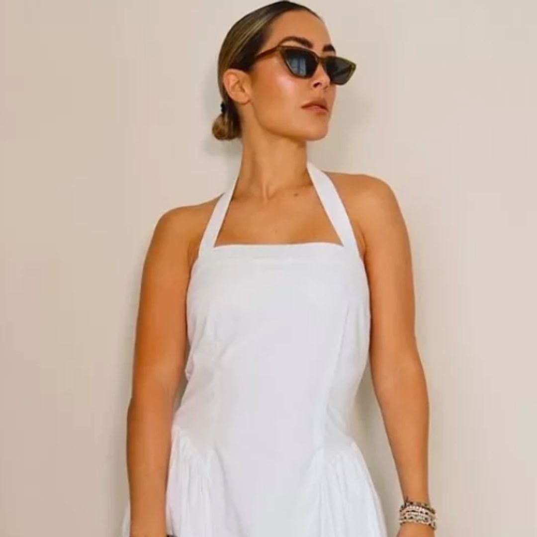 Frankie Bridge has found the perfect 'easy' white summer maxi dress to chuck on during the heatwave