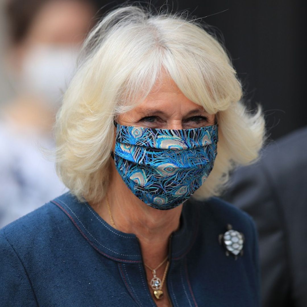 Duchess Camilla debuts face mask to match her royal outfit – and it has a special story