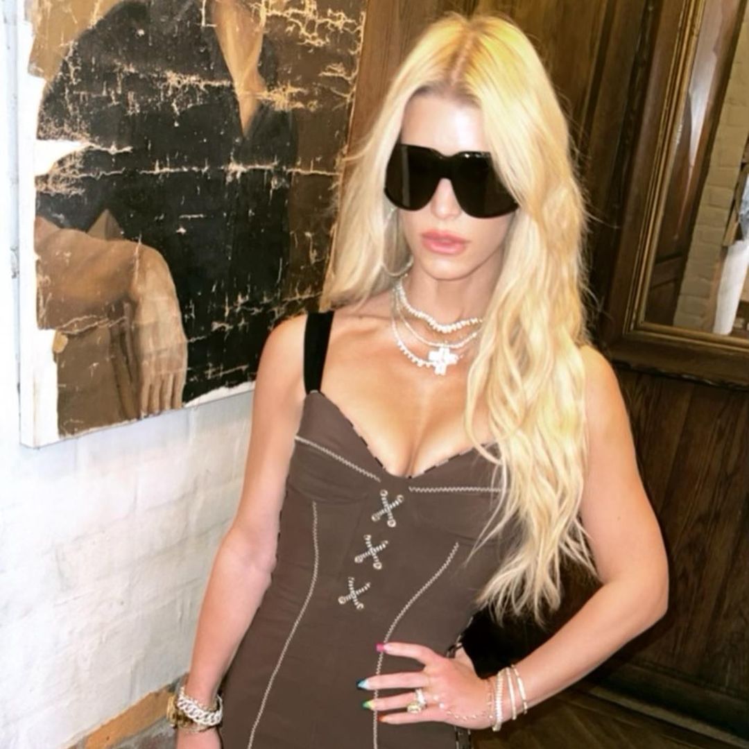 Jessica Simpson Is Bedtime Chic in Sexy Corset Dress for Girls Night Out