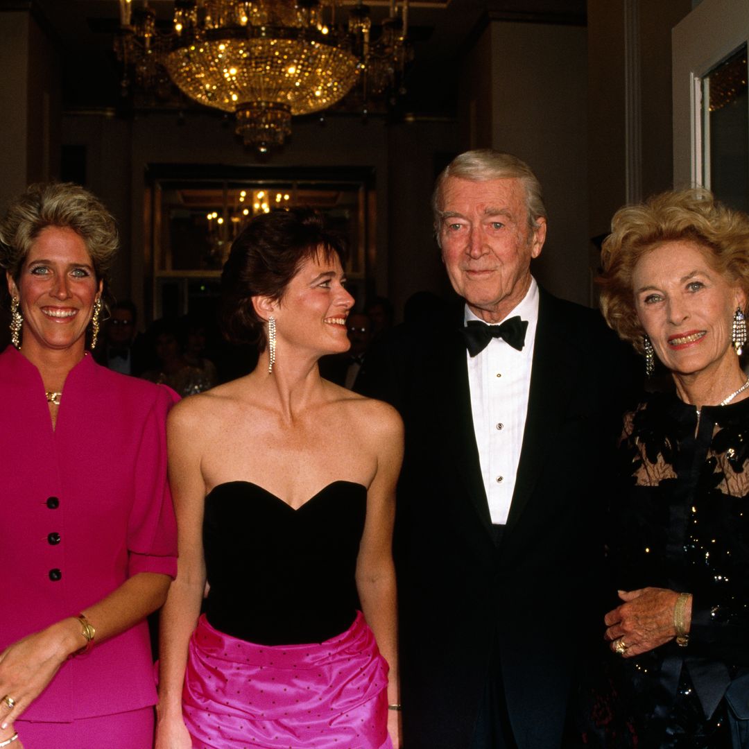 James Stewart is accompanied by his wife Gloria and two daughters Kelly Harcourt and Judith Merrill to the James Stewart Tribute Night in New York at the American Museum of the Moving Image