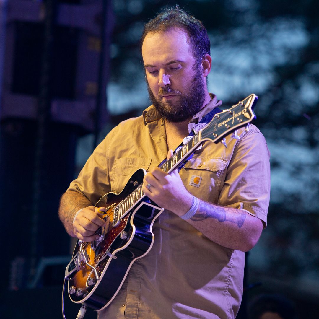 Jackson Smith performs with his mother Patti Smith at Out of Space at Canal Shores on August 6, 2021 in Evanston, Illinois.