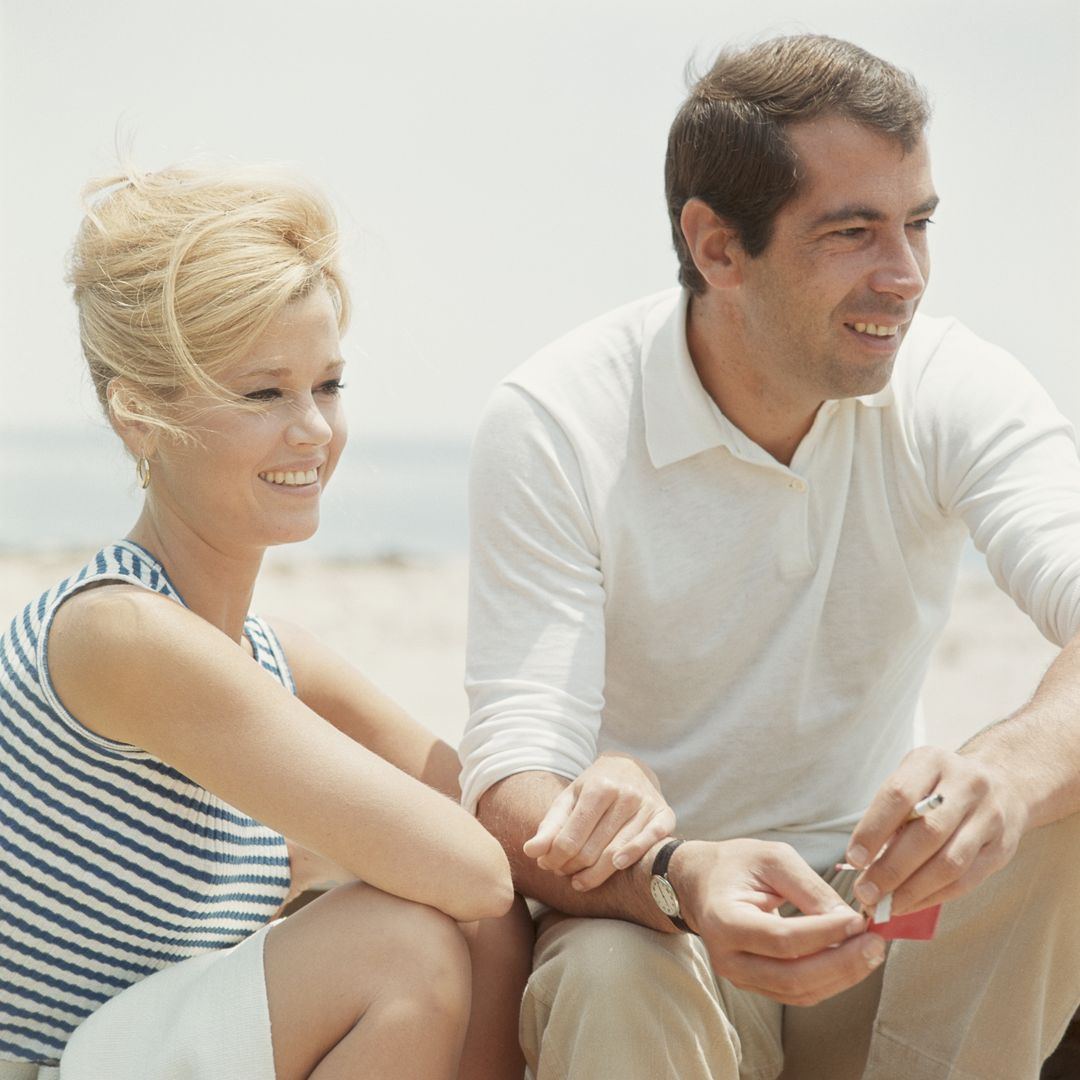 American actress Jane Fonda with her husband, French director Roger Vadim (1928 - 2000), California, December 1965.