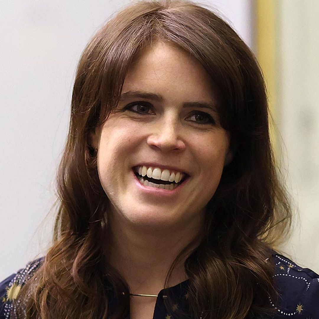 Princess Eugenie surprises in sparkly hoops and statement outfit