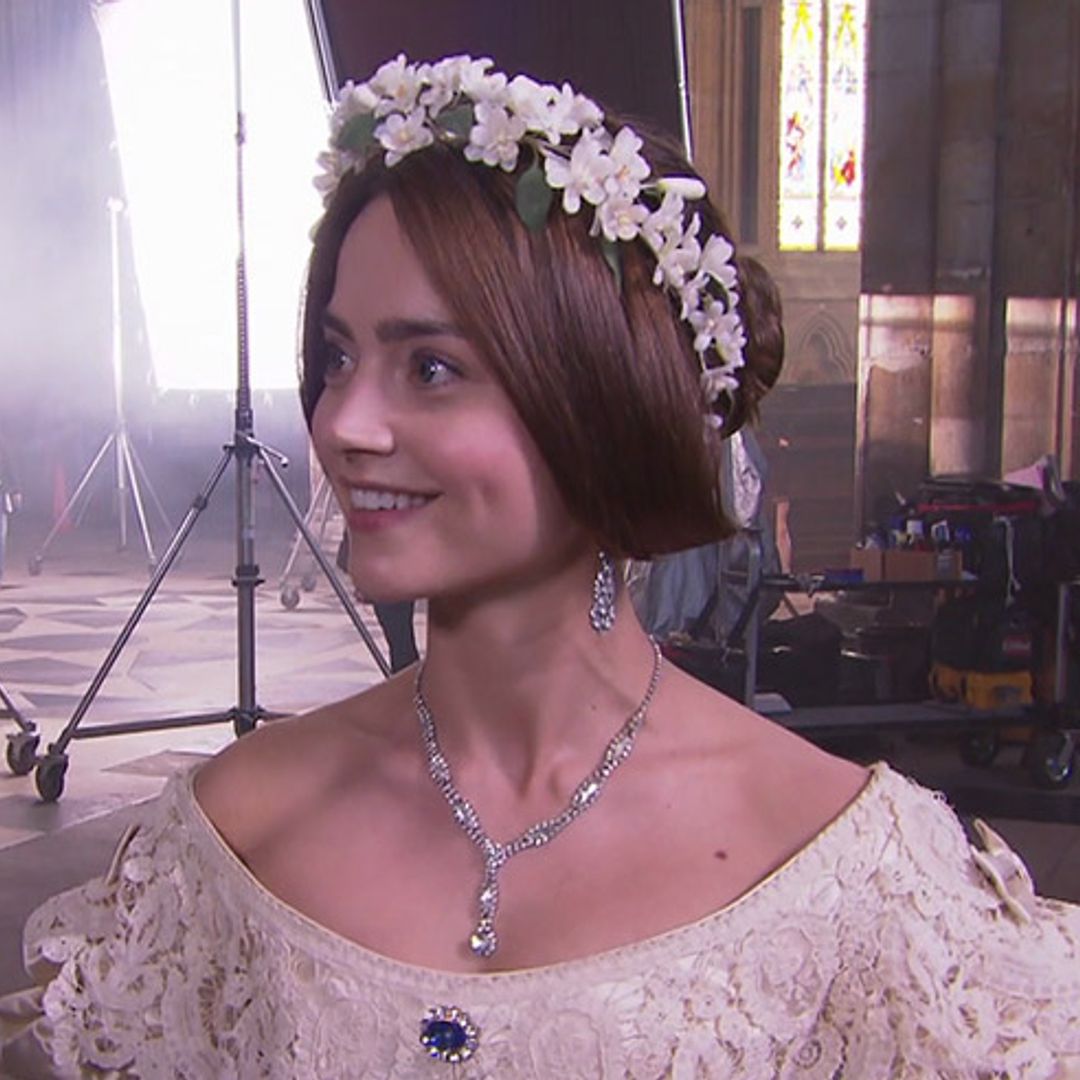 Take a behind the scenes look at Jenna Coleman's stunning Victoria wedding dress