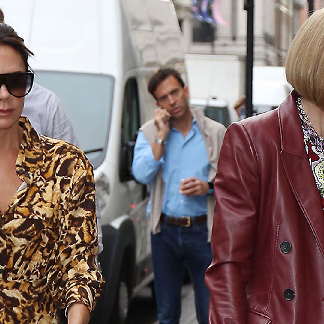 Victoria Beckham just wore full-on leopard print for a meeting with Anna Wintour