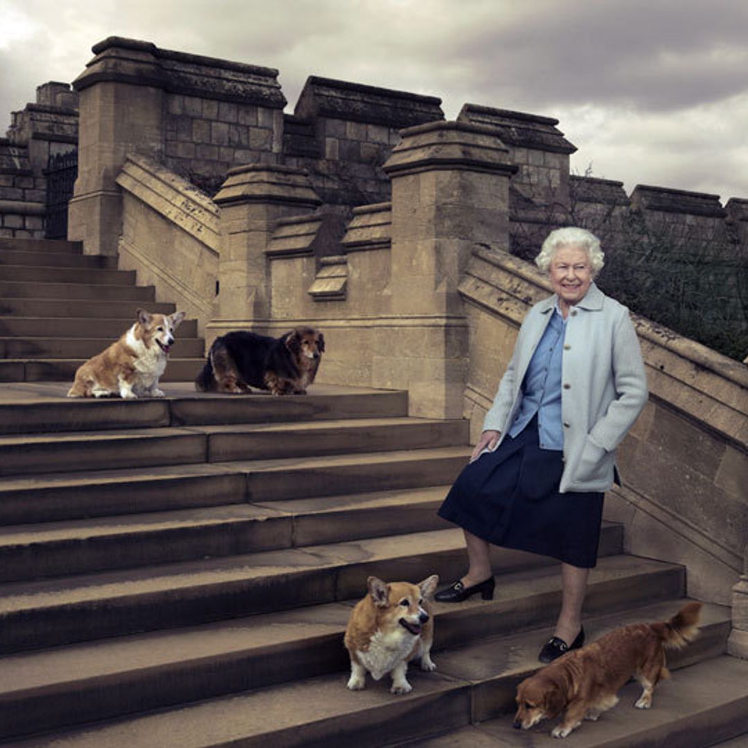 Queen Elizabeth's 90th birthday: monarch joined by her beloved corgis in official portrait