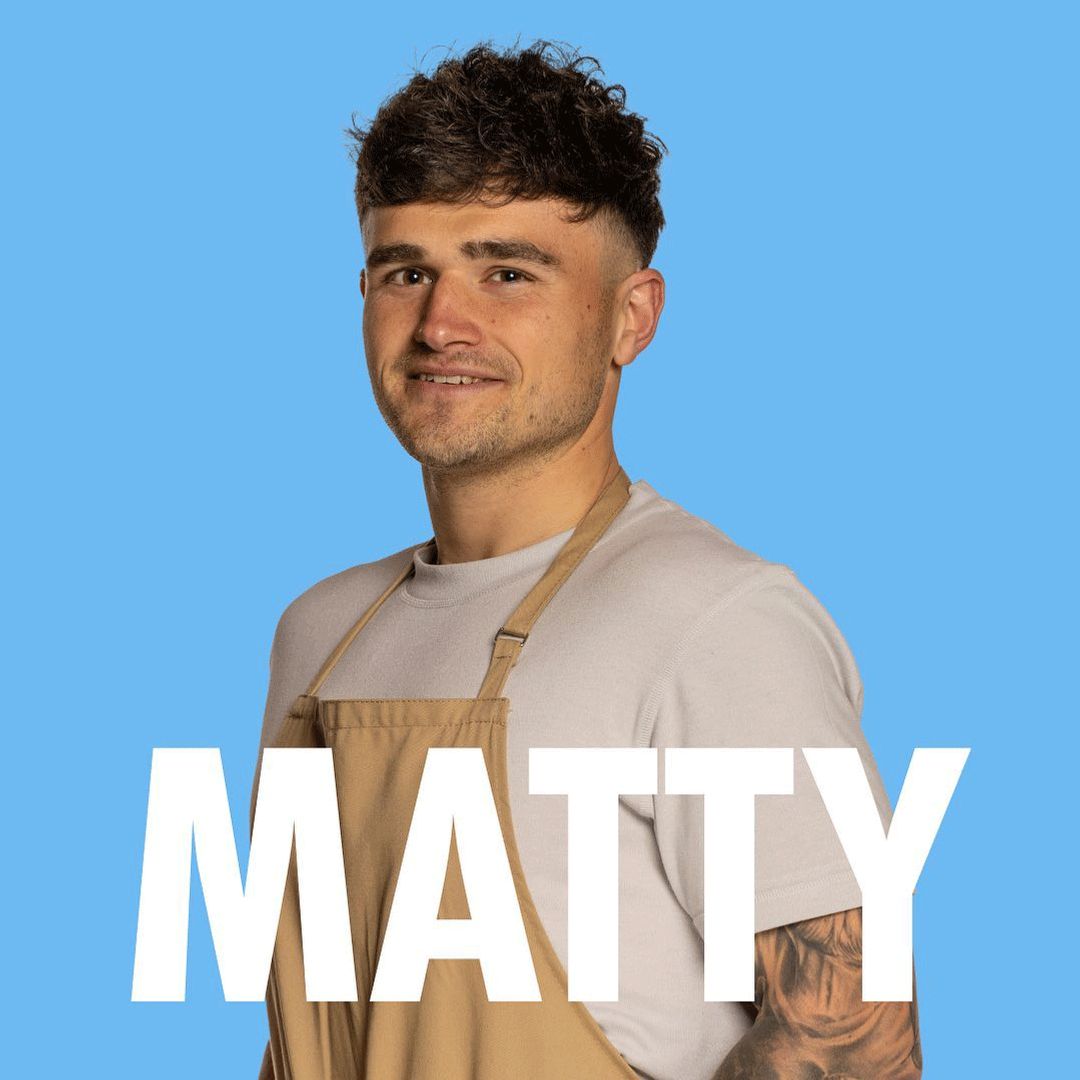 Matty from Bake Off smiling