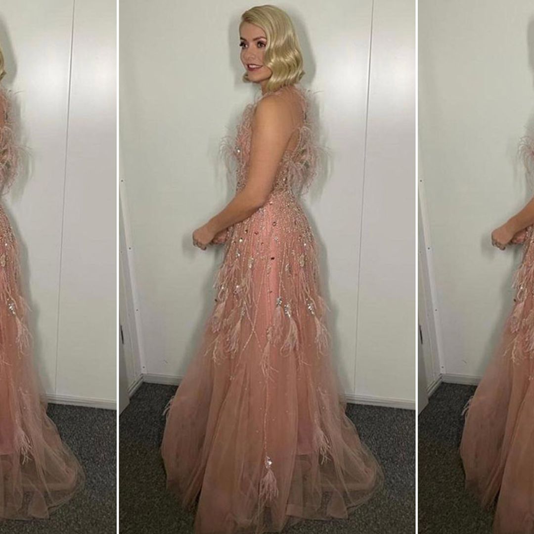 Holly Willoughby's pink feathered Dancing on Ice gown is total showstopper