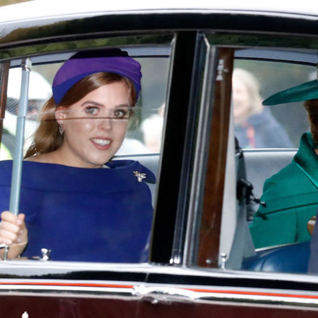 Princess Beatrice stuns in deep purple at Princess Eugenie's wedding - all her outfit details