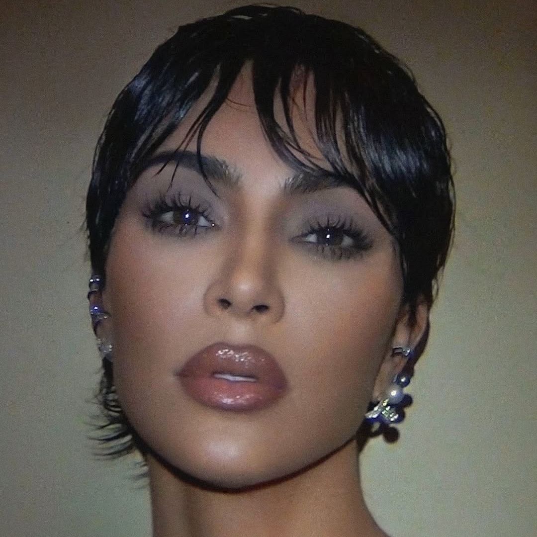Kim kardashian with a pixie cut 