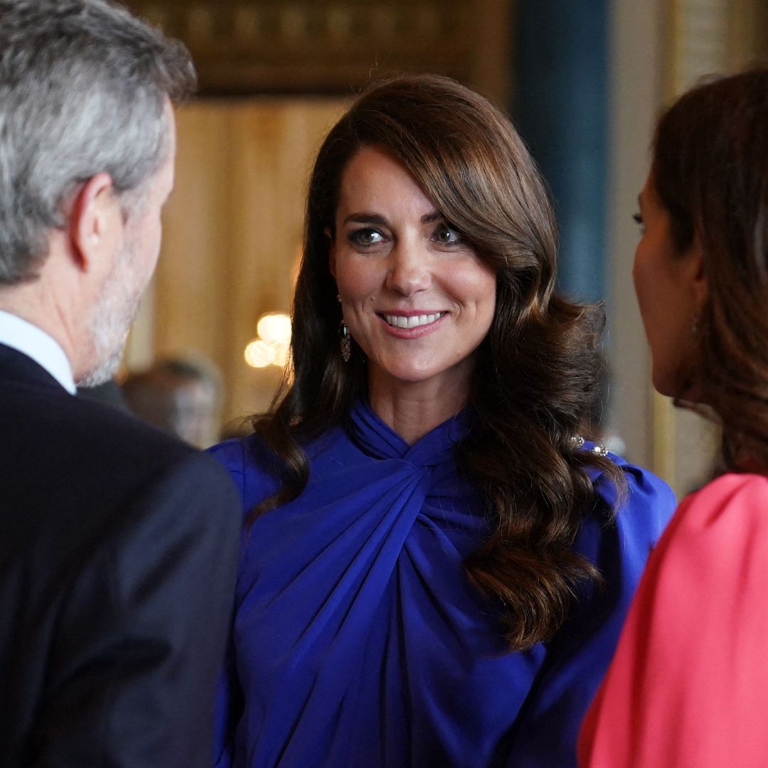 Princess Kate debuts hair change and wears sparkling sapphires at  Buckingham Palace
