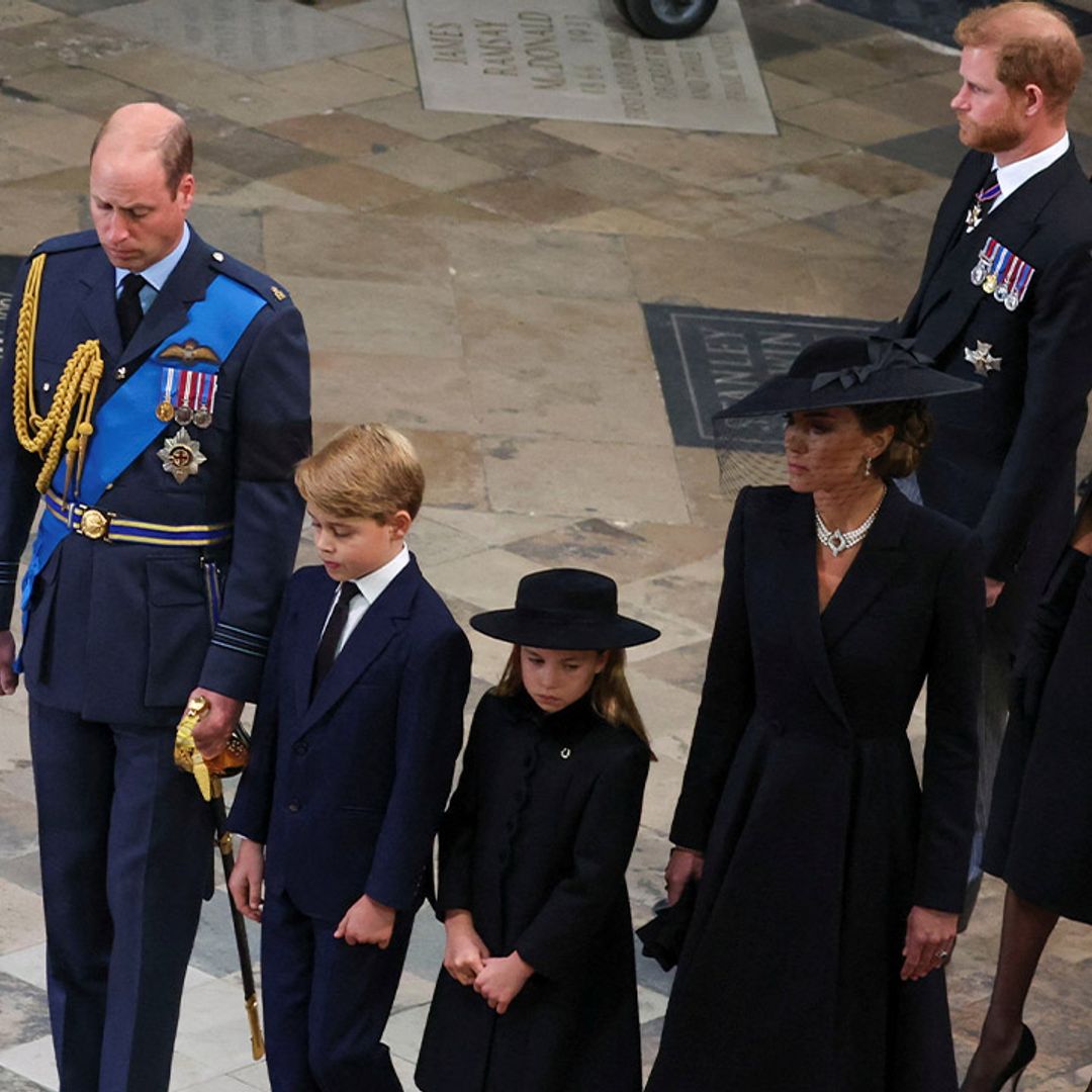 Prince William and Kate make way for Harry and Meghan in rare funeral interaction