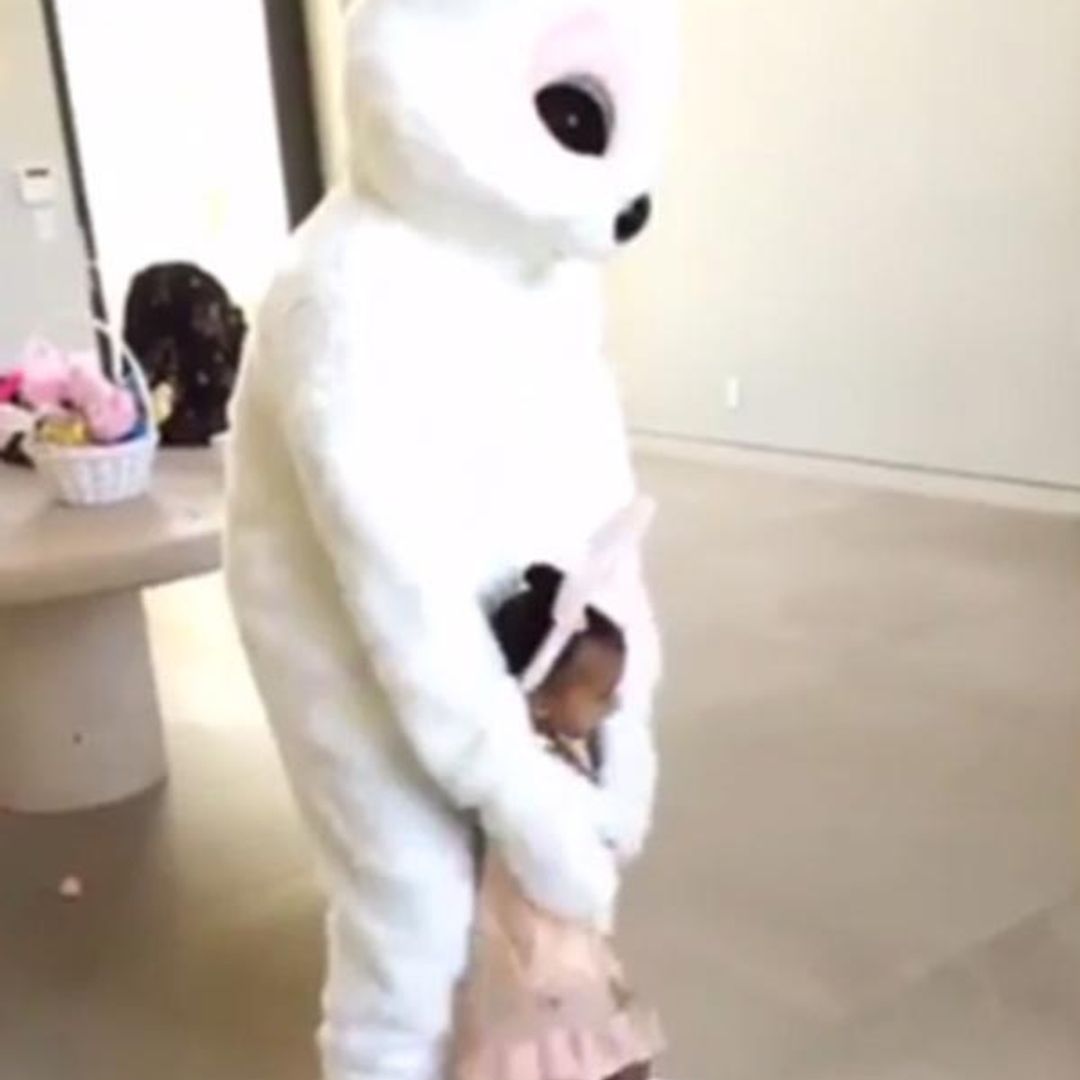 Kanye West surprises daughter North by dressing up in rabbit costume