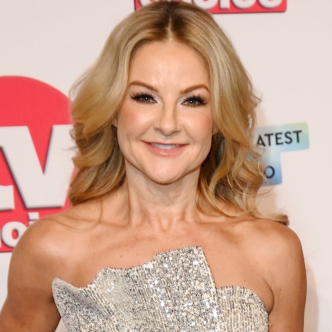 Sarah Hadland is a glittering goddess in mini dress as she returns to the limelight