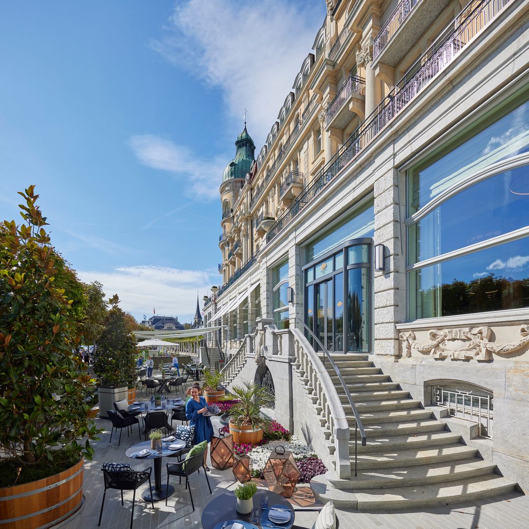 terrace at Mandarin Oriental PALACE LUZERN, SWITZERLAND