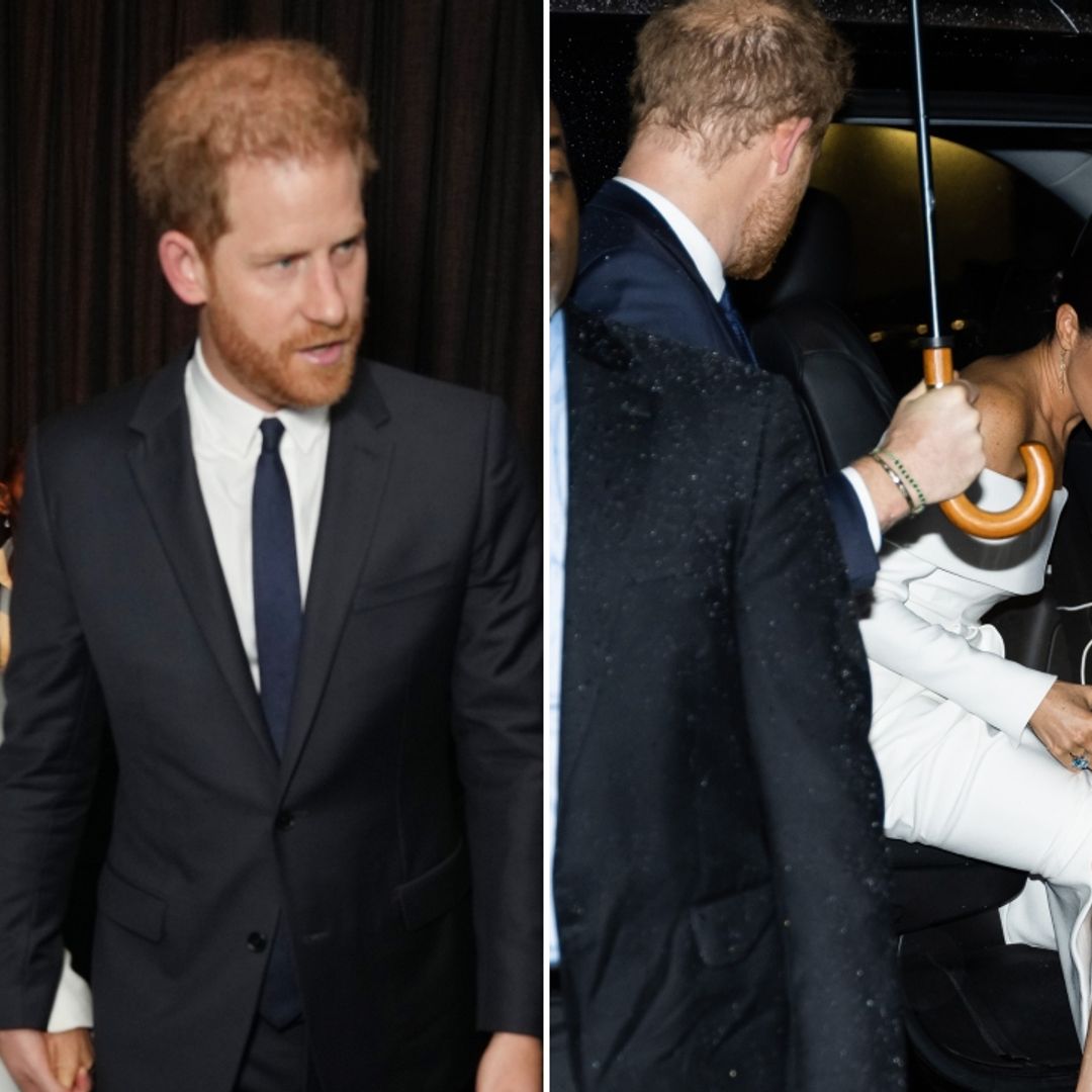 Meghan Markle and Prince Harry clasp hands as they make rare red carpet appearance