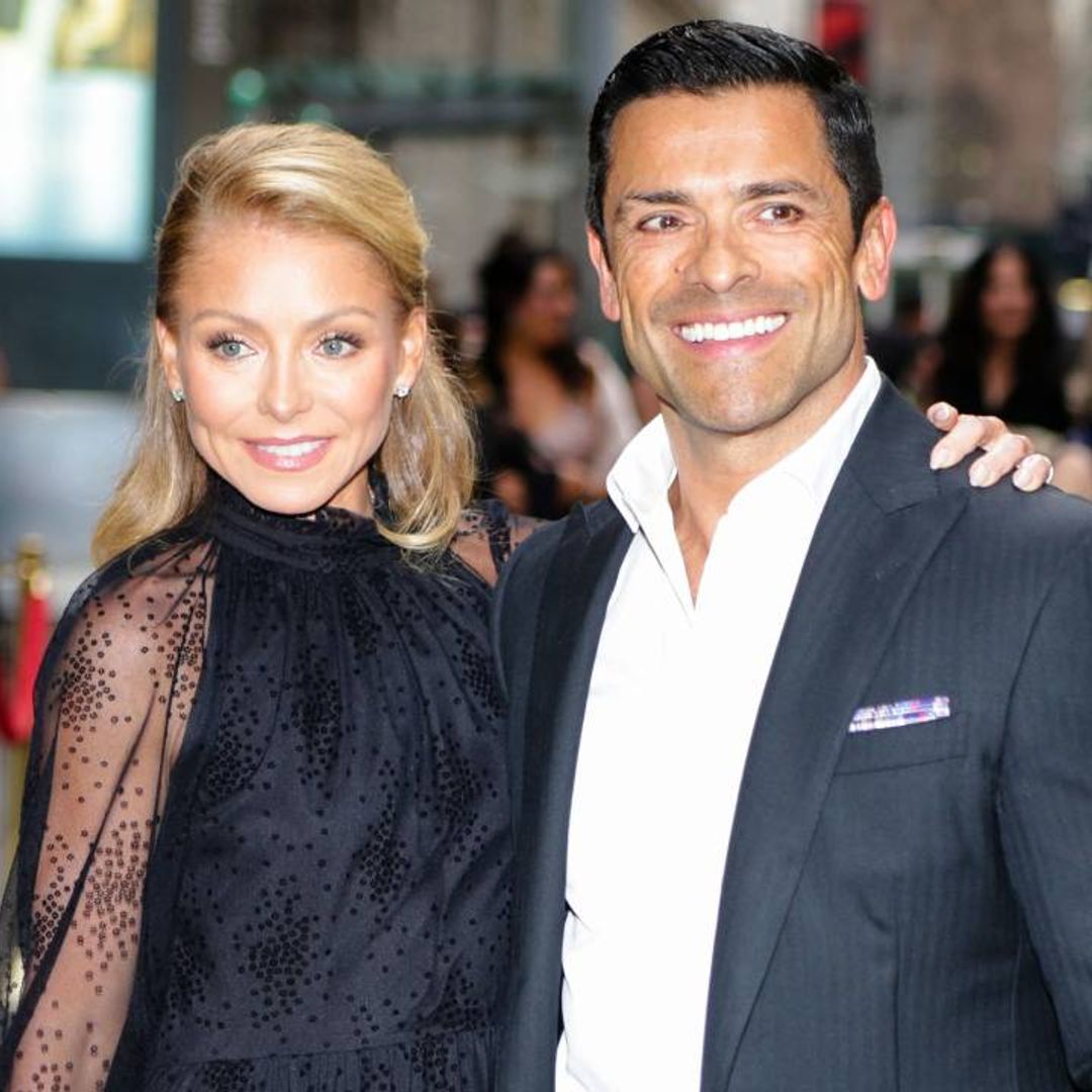 Kelly Ripa dazzles in a strappy black jumpsuit on date night with Mark Consuelos