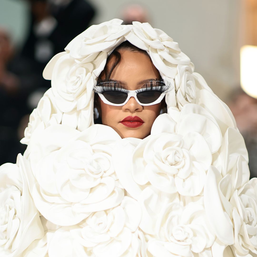 Pregnant Rihanna arrives two hours late to the Met Gala with partner A$AP Rocky in bridal gown