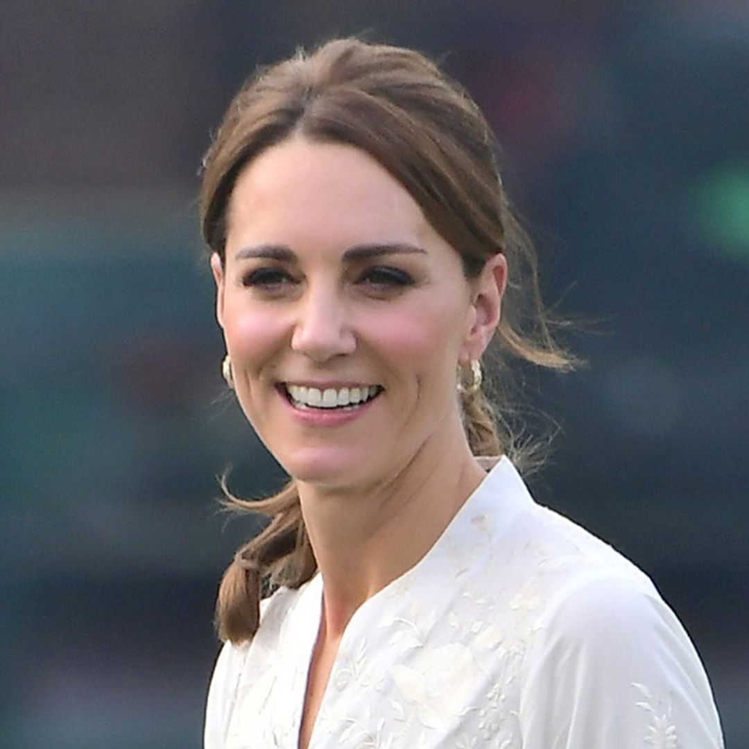 Kate Middleton ties hair up and sports trainers for the cricket
