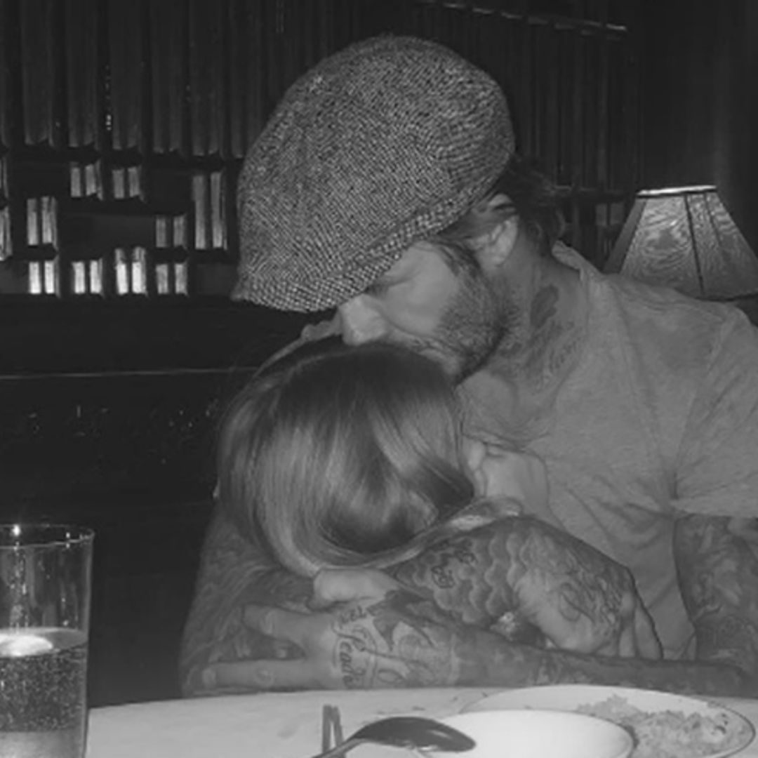 Brooklyn Beckham shares adorable picture of dad David cuddling sister Harper