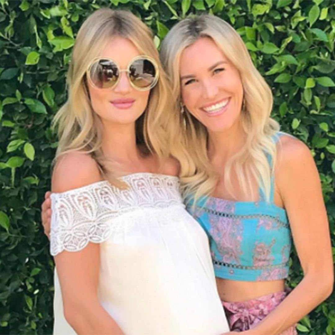 Pregnant Rosie Huntington-Whiteley is a vision in white £500 Self-Portrait dress at baby shower