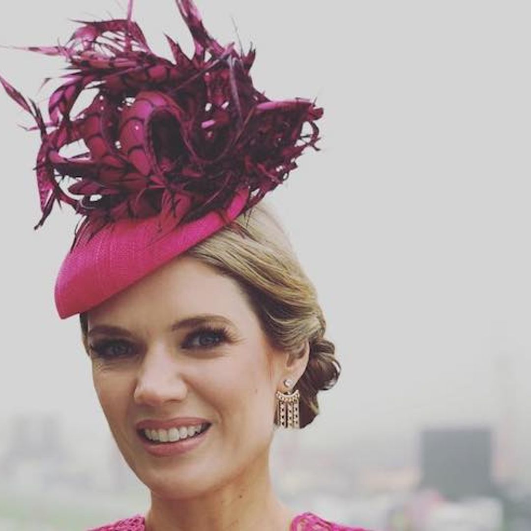 Charlotte Hawkins makes a BIG statement in hot pink at Epsom Ladies Day - after co-host Laura Tobin nabbed her original dress!